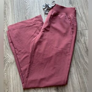 Figs High Waisted Isabel Wide Leg Scrub Pants in Mauve